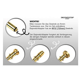 Drehmeister Drehmeister LPG Adapter Set M12 - extra lang - verst?rkt - Tankadapter mit Etui - f1r Gasfahrzeuge - Alle Europa Autogas Adapter (M12/W21.8)