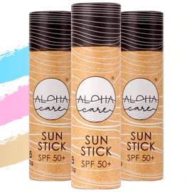 Aloha Sun Stick LSF 50+ | Gesichtsmineral Sonnenschutz zum Surfen | Eco Paper Stick 20g (3-pack)