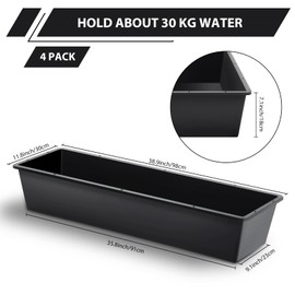 Geelin 4 Pcs 11 Gallon Large Capacity Livestock Water Trough 39" Long Livestock Feeding Trough for Pig Calves Sheep Horses Alpacas and Goats Farm Animal Feeding
