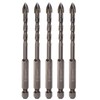 HARFINGTON 5pcs Titanium Coated Masonry Drill Bit, 6mm Concrete Drill