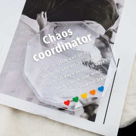Chaos Coordinator Gifts for Women Office Manager Gift for Men Acrylic Decor