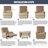 CONRUSER Recliner Chair Covers, 4-Piece Velvet Stretch Recliner Slipcover Single