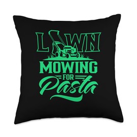 Lawn Mowing Gardening Gardener Lawn Care Lawn Mowing for Pasta Grass Cut Mower Throw Pillow, 18x18, Multicolor