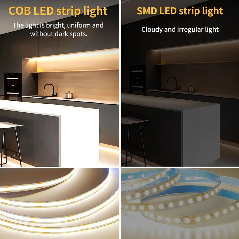 Yeewhale 50 FT COB LED Strip Lights 3000K Warm White