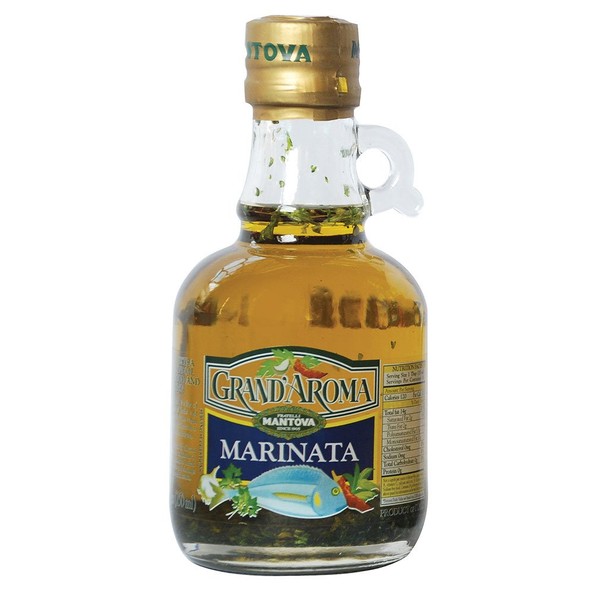 Mantova Grand’Aroma Marinata Extra Virgin Olive Oil, made in Italy, cold-pressed, 100% natural, heart-healthy cooking oil perfect for salad dressing, pasta, fish sauce, marinades, or pan frying, 8.5 oz