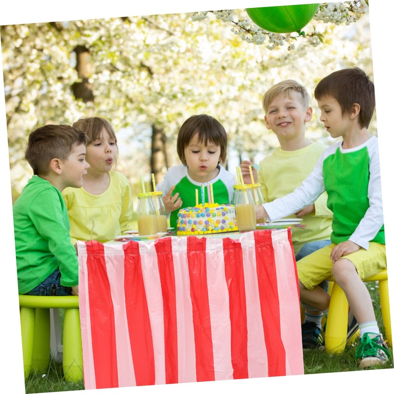 Mikinona Striped Tablecloth Red White Party Table Cover Decorative for