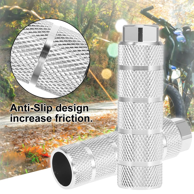 X AUTOHAUX Pair Stripe Cylinder Axle Foot Pegs for BMX