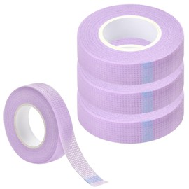 VEOIRXU Pack of 3 Cosmetic Tape Eyelash Tape Breathable Micropore Fabric Bands Lash Tapes Multi-Purpose Breathable Makeup Tool for Eyeliner Eyeshadow Eyelash Extension 1.25 cm x 9 m (Purple)