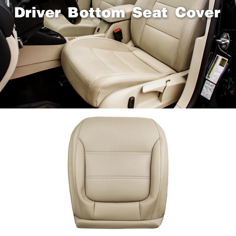 moseiny Tan Driver Side Bottom Leather Seat Cover for Jetta