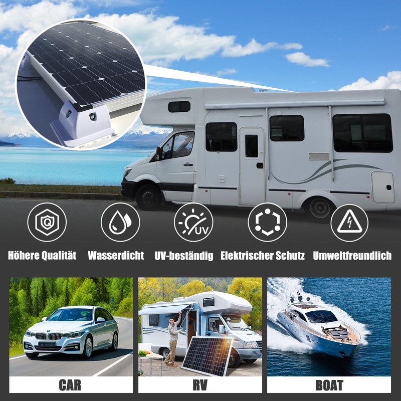 Trisinger Solar Panel Mount ABS Mast Mount for Caravans, Motorhomes,