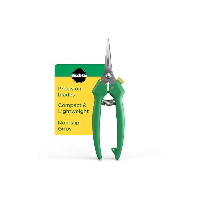 Miracle-Gro Straight Tip Floral Shears - Lightweight Gardening Scissors -