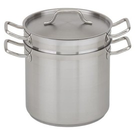 Royal Industries Double Boiler with Lid, 8 qt, 9.4" x 7.5" HT, Stainless Steel, Commercial Grade - NSF Certified