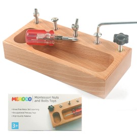 MEROCO Montessori Screw Driver Board for Kids Montessori Materials Basic Skills Educational Learning Toys for 3 4 5 Year Old Kids Toddlers Sensory Montessori Toy Preschool Classroom Fine Motor Skills