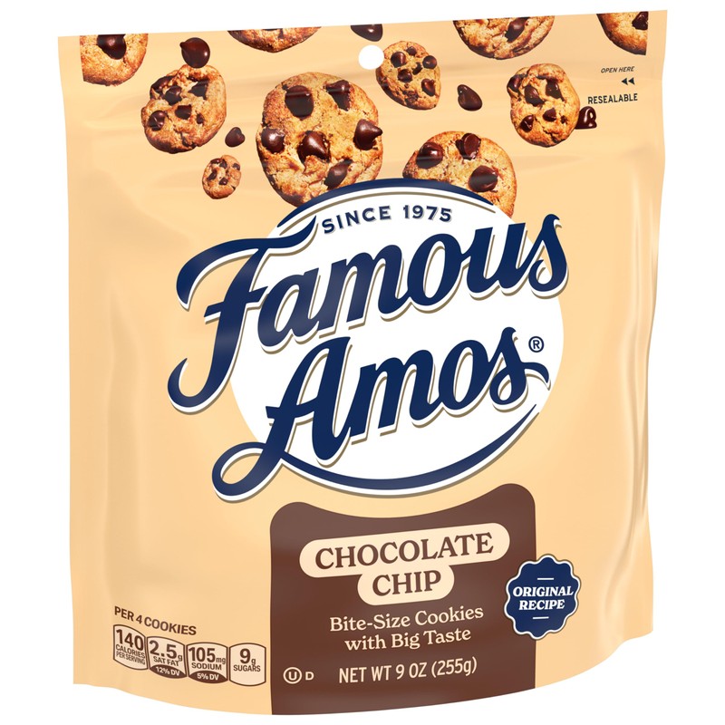 Famous Amos Classic Chocolate Chip Cookies, 9oz Bag (Pack of