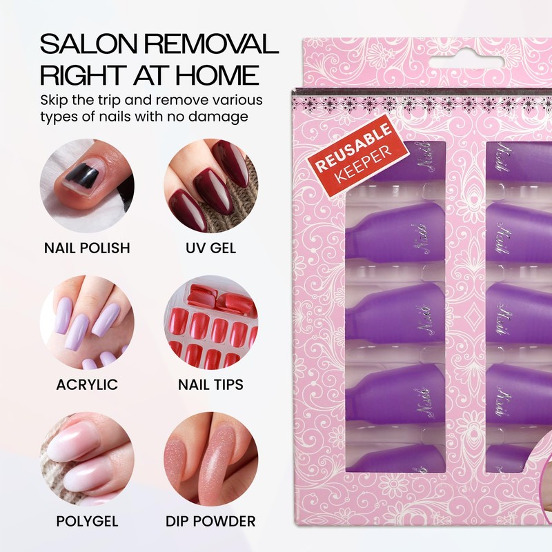 PANA Reusable Plastic Acrylic Nail Art Soak Off Cap Clip