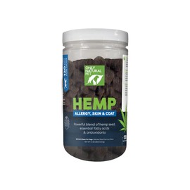 Only Natural Pet Allergy, Skin & Coat Hemp Soft Chews - Allergy Immune Bites for Dogs, Omega 3 Supplement, Calming Treats for Itchy Skin Relief, Hot Spot - (120 Count) (Al.)