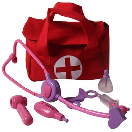 Making Believe Girls Nurse Pretend Play Complete Dress Up Set - Dress & First Aid Bag, Purple/Red/White - Size 6-8