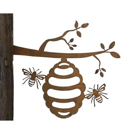 Bornhöft Garden Stake Tree Stake Metal Rusty Garden Decoration Patina Bee Hive