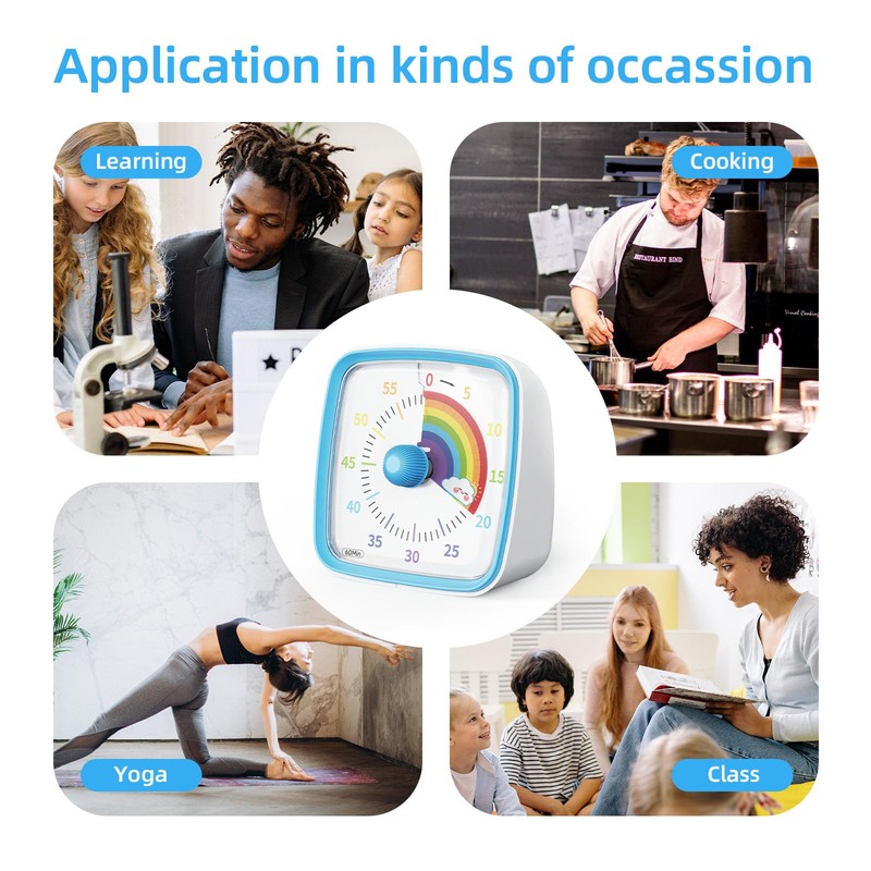 Yunbaoit Visual Timer with Night Light, 60-Minute Countdown Timer for