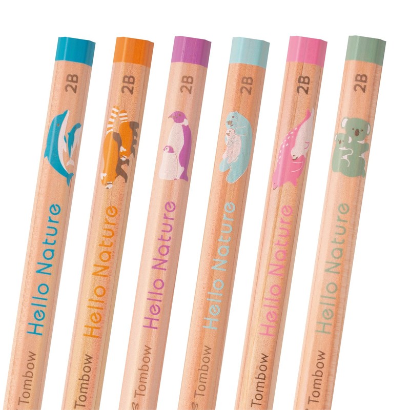 Tombow MP-KHN2-2B Hello Nature Pencil 6 Patterns Gift Set with