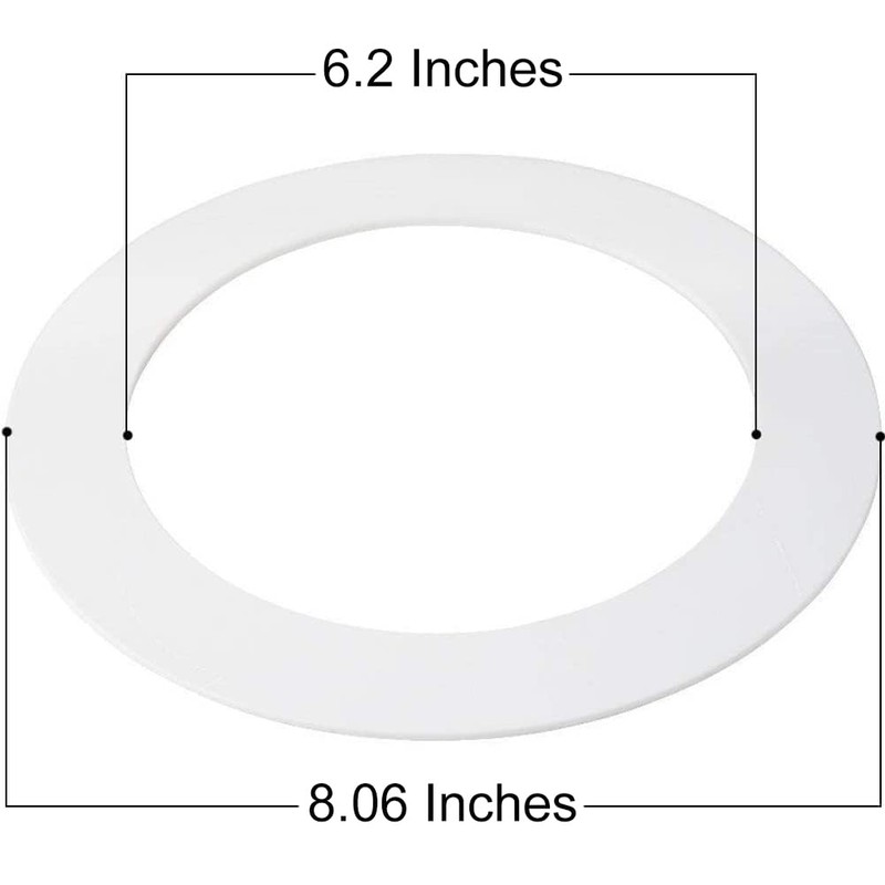 10 Pack Gloss White Goof Trim Ring for 6" Inch