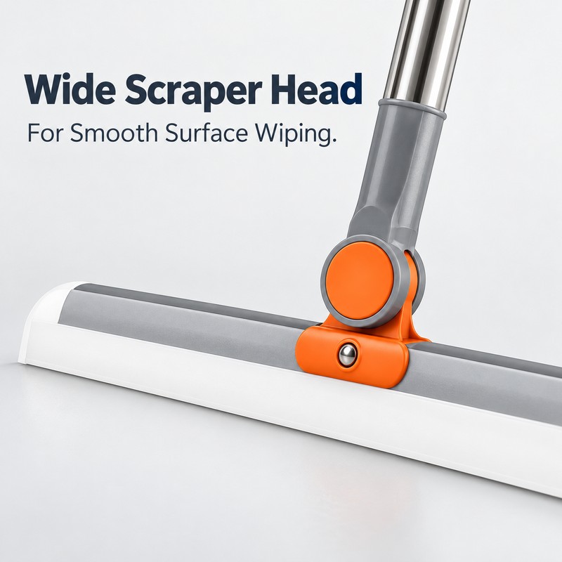 Silicone Scraper Broom for Bathroom Floors & Glass - Pivoting