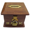 Purity Small Wooden Piggy Bank Money Box With Lock