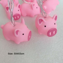 Penfly 1.65m 10LEDs Decorative Fairy Pig Shape Night Mood Light Romantic Lamp for Home Indoor Bedroom Party Festival Décor Warm White