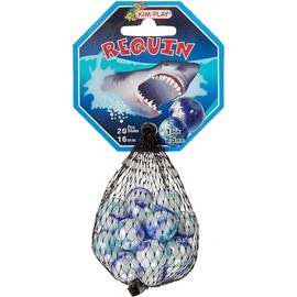 COFALU 20 Marbles + 1 Large Marble Squid Blue