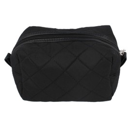 PARSA Beauty Toiletry Bag / Cosmetic Bag Black - Toiletry Bag for Men and Women for Cosmetic Storage, Ribbed, Cosmetic bag