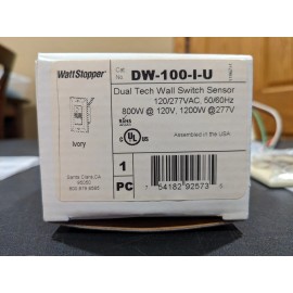 Wattstopper Legrand WattStopper DW-100-I-U Dual Technology PIR & US, Wall Switch, Ivory