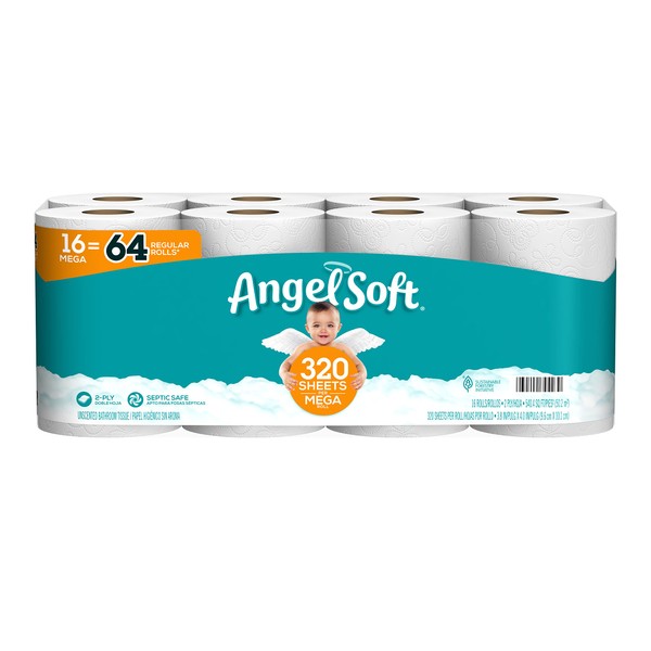 Angel Soft Toilet Paper, 16 Mega Rolls