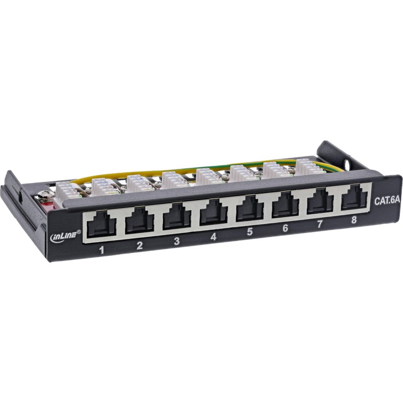 InLine® Patch Panel Cat.6A 0.5U 8-Way for Table / Wall
