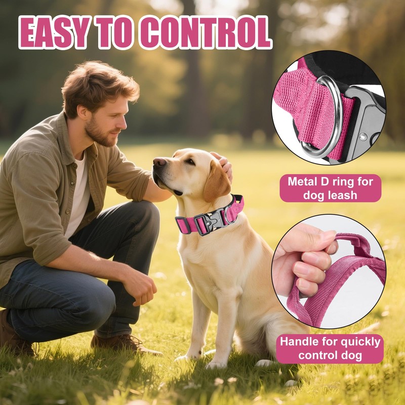 AKOFIC Tactical Dog Collar, Heavy Duty Wide Dog Collar with