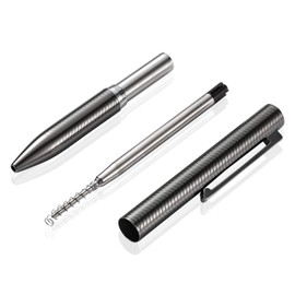 Nekigoen Ballpoint Pen with Gift Box for Men Women,Luxury Stainless Steel Retractable Pen Executive Home Office Use, and 2 Extra Refills Black Ink 1.0mm B2 (Dark Gray)
