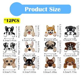 12 PCS Dog Iron On Patches Cute Puppy Sew On Patches Animal Embroidered Appliques for Jeans Jackets Bags Clothes DIY Decoration or Repair