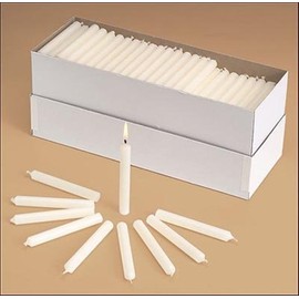 Church Service Memorial Vigil Ceremony Unscented White Candles, Box of 100, 1/2 x 4 1/4 Inch