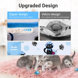 Hyfico Hyfico Interactive Cat Toys for Indoor Cats Automatic Motion Activated Moving Ball Hide and Seek Game for Indoor, Cat Balls with 28 Inch Play Mat