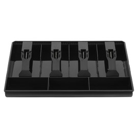 PATIKIL Cash Register Drawer Insert Tray, Removable 4 Bill / 3 Coin, 13" Money Tray Organizer for Cash with Plastic Clip for Businesses, Registers, and Classroom