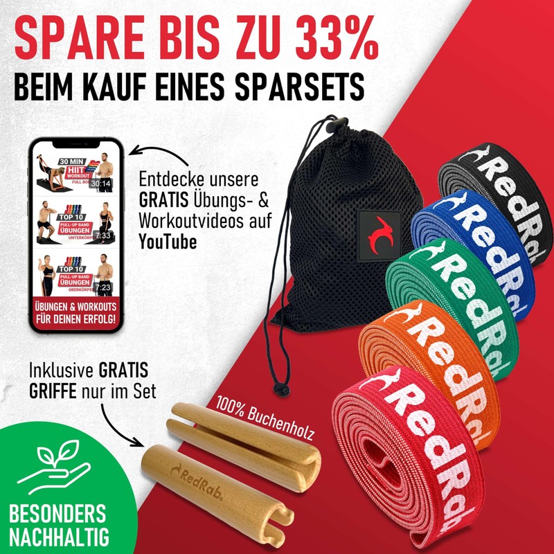 RED RAB Fitness bands individually or in a set with