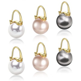 Qimily Quality Freshwater Cultured Pearl Earrings Leverback Dangle Stud Silver Gold Pearl Hoop Earrings For Women