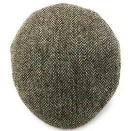 BRAW CLANS TARTANS World Famous Genuine Harris Tweed Flat Cap Made by The Finest Cap Makers in UK - Quilted Lining - Traditional Fit - Green Fleck 4210
