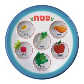 Disposable Passover Seder Plate - Heavy Duty Plastic, Pictures of Each Item - for Kids, Adults and Communal Seders - Pesach Seder and Kitchen Accessories by The Kosher Cook (1)