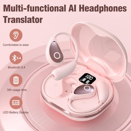 AI Translator Earbuds,Wireless Bluetooth Translation Earbuds with Real-Time Translation in 135 Languages, Language Translator Earbuds with AI App, Real-Time Translation Headphones Perfect for Tourism