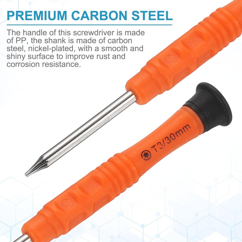 sourcing map 5pcs T3 Torx Mini Screwdriver 3mm Torx Head