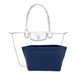 Purse Organizer Insert, Suitable for Le Pliage Bag Organizer, Handbag Organizer (Dark Blue, M)