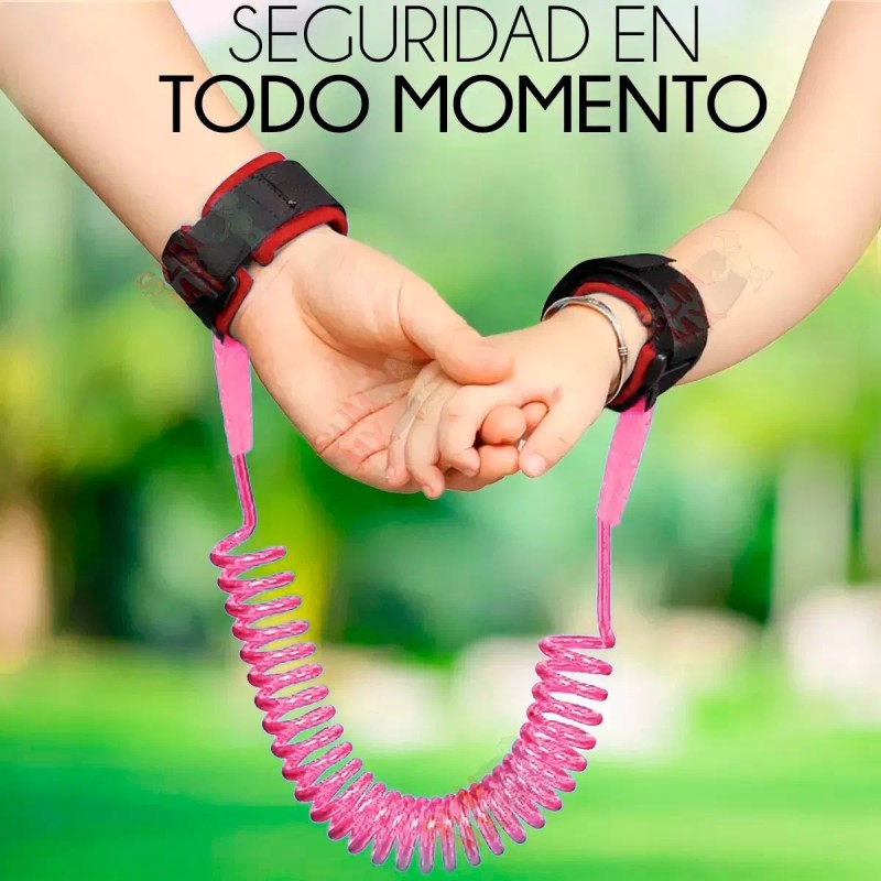 YONGLE Arnes Correa Seguridad Niños Pulsera Anti-robo De Acero 1.5m