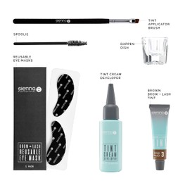 Sienna X Brow & Tint Kit Box- Eyebrow Tint Kits, 2-in-1 Tint Kit, Eyelash and Eyebrow Tint Kit- long-lasting 6 weeks results. Ultimate solution for perfectly tinted eyebrows and lashes (Brown)