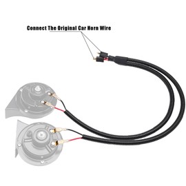 FARBIN Car Horn Thin Model Premium Horn + Bifurcated Branch Harness for Toyota, Honda, Nissan, Suzuki Car Horn, Wiring with Flat Terminals