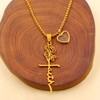 Vivaday Christian Rose Pendant with Cross, Exquisite Rose Gold Stainless
